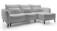 Kampinė sofa MILA, šviesiai pilka bouclé