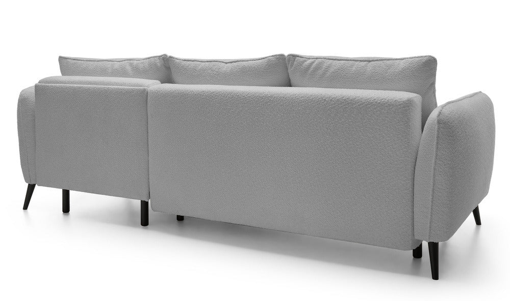 Kampinė sofa MILA, šviesiai pilka bouclé