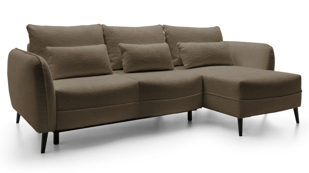 Kampinė sofa MILA, rudas, dešinė