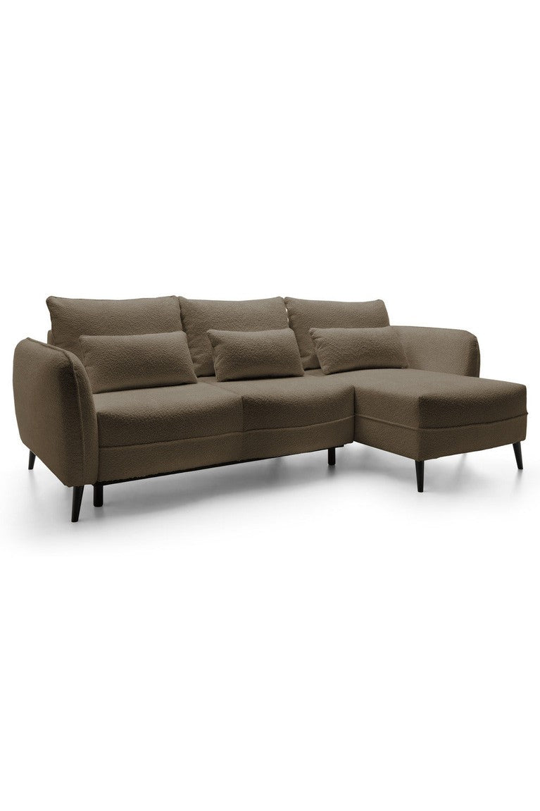 Kampinė sofa MILA, rudas, dešinė