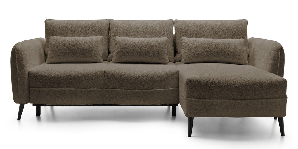 Kampinė sofa MILA, rudas, dešinė