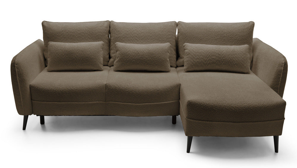 Kampinė sofa MILA, rudas, dešinė