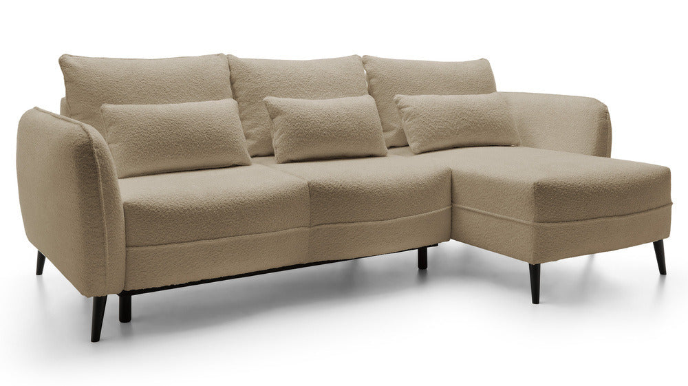 Kampinė sofa MILA, smėlinė, dešinė