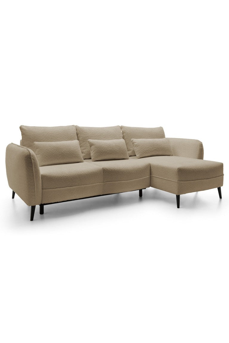 Kampinė sofa MILA, smėlinė, dešinė