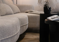 Kampinė sofa MILA, smėlinė, dešinė