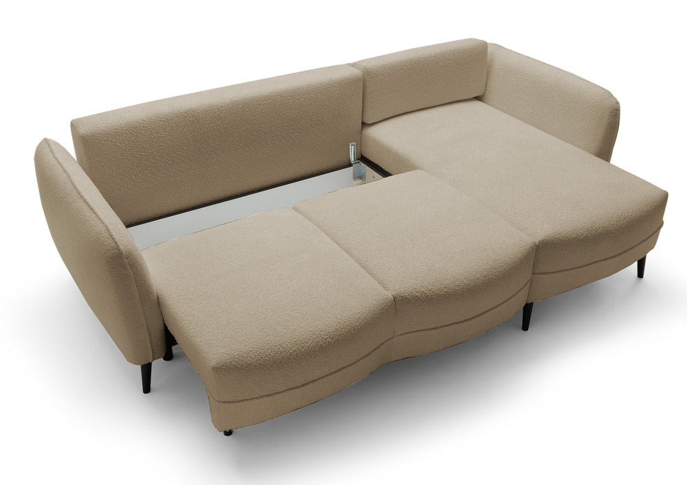 Kampinė sofa MILA, smėlinė, dešinė