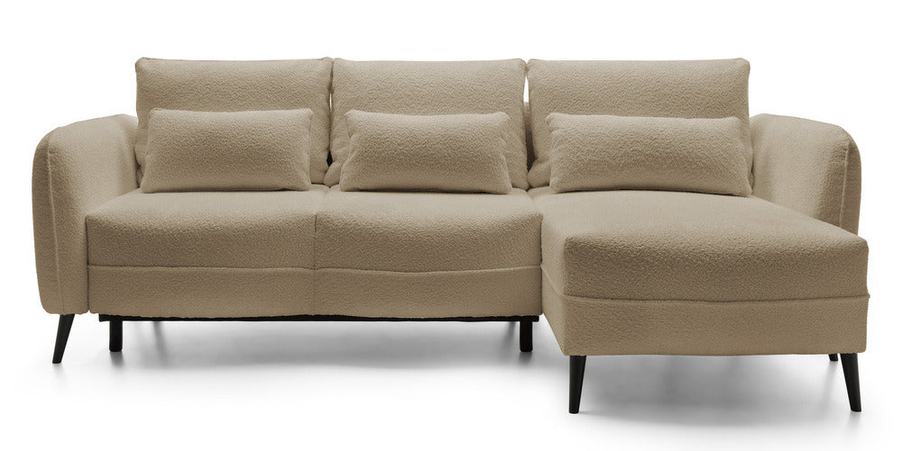 Kampinė sofa MILA, smėlinė, dešinė