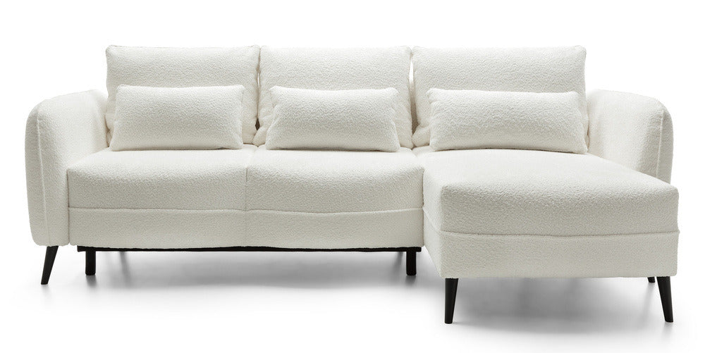 Kampinė sofa MILA, kreminė, dešinė