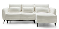 Kampinė sofa MILA, kreminė, dešinė