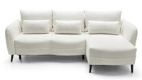 Kampinė sofa MILA, kreminė, dešinė