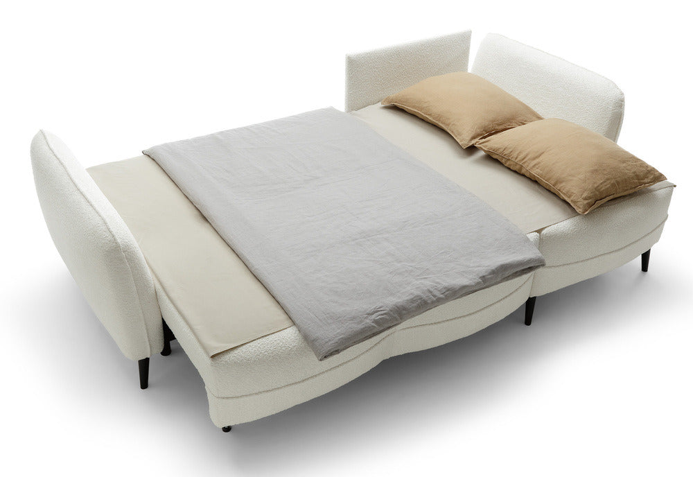 Kampinė sofa MILA, kreminė, dešinė