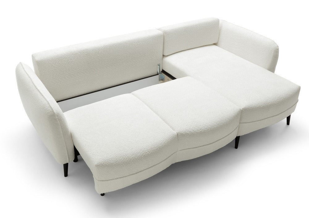 Kampinė sofa MILA, kreminė, dešinė