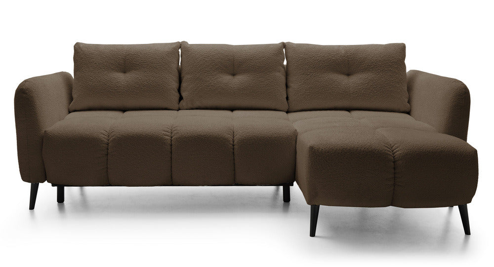 Kampinė sofa RIONACH, rudas, dešinė