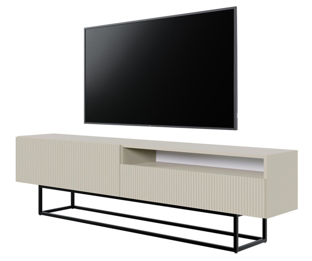 TV spintelė GREYA, pilka, 175 cm, juodos kojos, 2