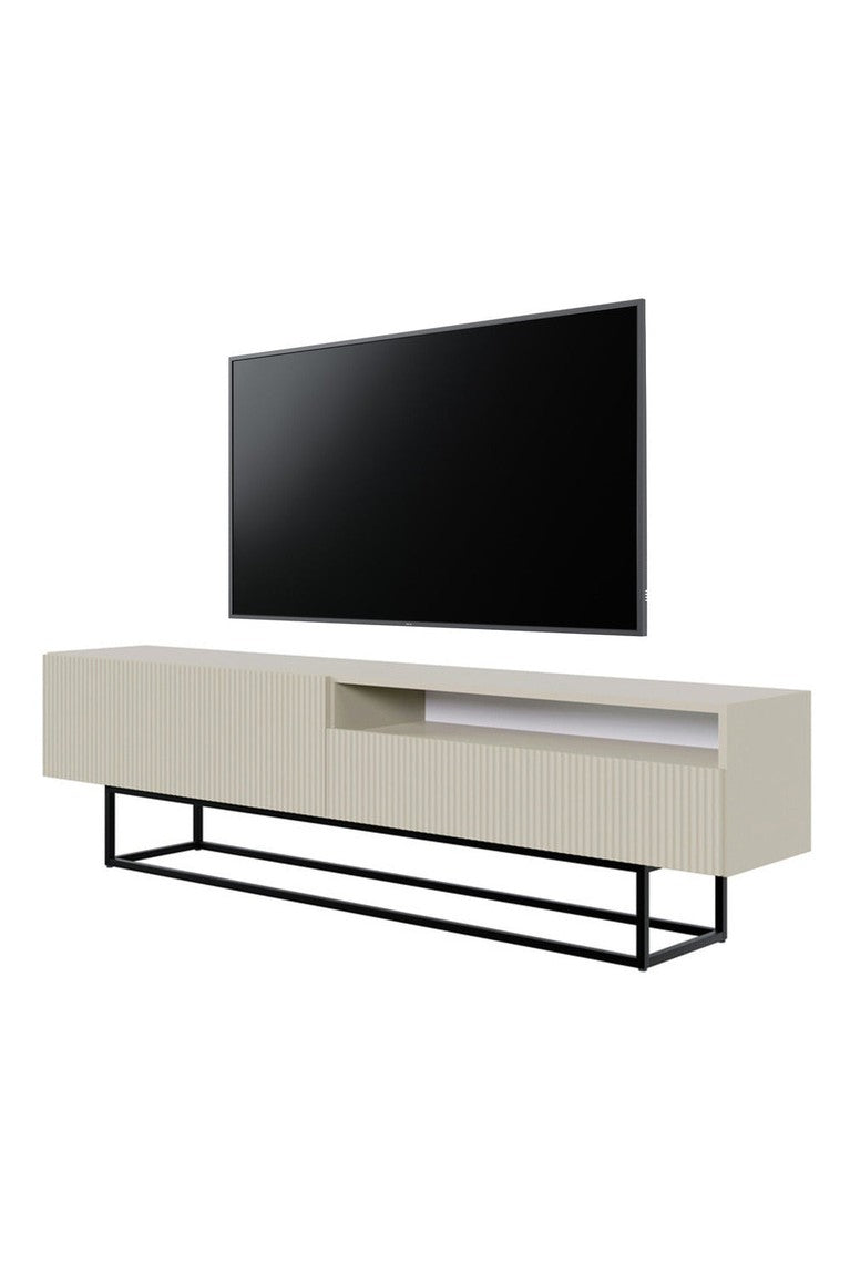 TV spintelė GREYA, pilka, 175 cm, juodos kojos, 2