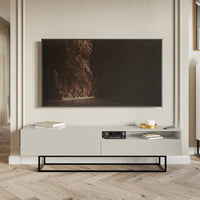 TV spintelė GREYA, pilka, 175 cm, juodos kojos, 2