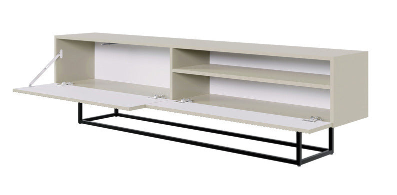TV spintelė GREYA, pilka, 175 cm, juodos kojos, 2