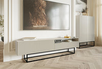 TV spintelė GREYA, pilka, 175 cm, juodos kojos, 2