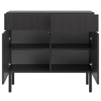 Komoda MEABH, 100 cm, juodas, uosis