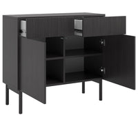 Komoda MEABH, 100 cm, juodas, uosis