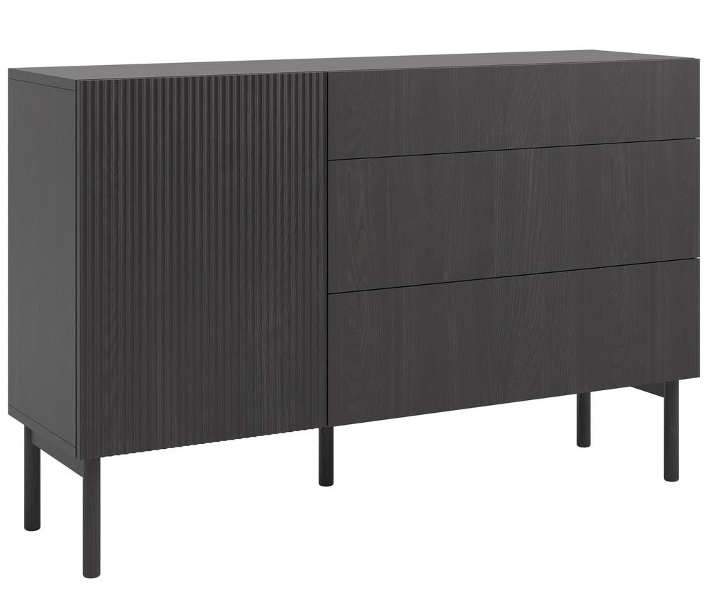 Komoda MEABH, 140 cm, juodas, uosis