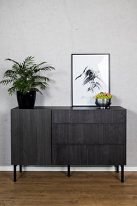 Komoda MEABH, 140 cm, juodas, uosis