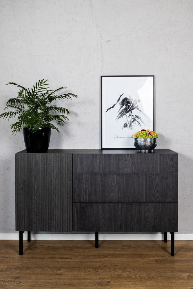 Komoda MEABH, 140 cm, juodas, uosis