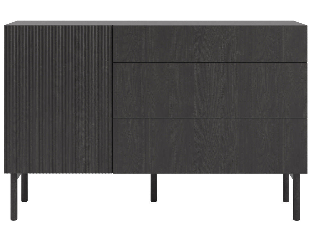 Komoda MEABH, 140 cm, juodas, uosis