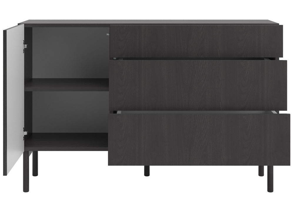 Komoda MEABH, 140 cm, juodas, uosis