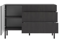 Komoda MEABH, 140 cm, juodas, uosis