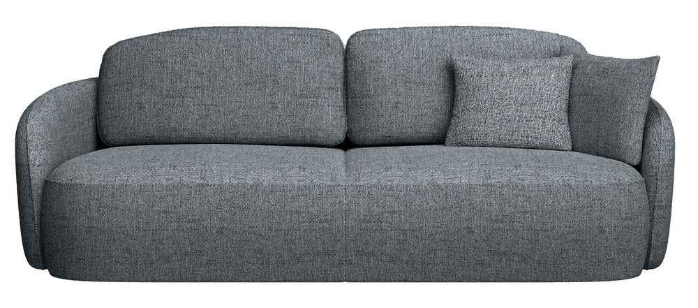 Sofa-lova EAMON, tamsiai pilkas pintas audinys, išskleidžiama