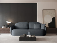 Sofa-lova EAMON, tamsiai pilkas pintas audinys, išskleidžiama