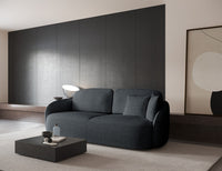 Sofa-lova EAMON, tamsiai pilkas pintas audinys, išskleidžiama