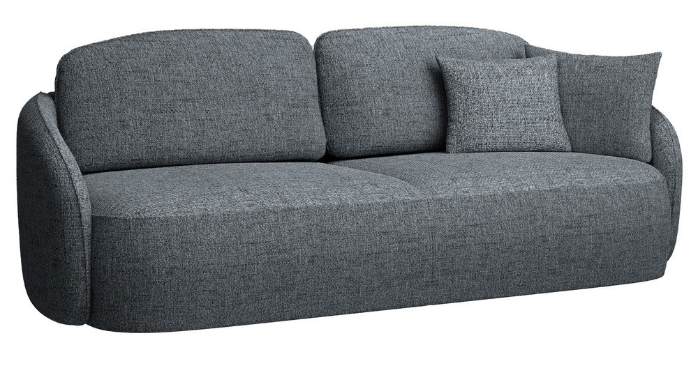 Sofa-lova EAMON, tamsiai pilkas pintas audinys, išskleidžiama