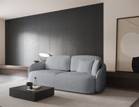 Sofa-lova EAMON, šviesiai pilkas pintas audinys, išskleidžiama