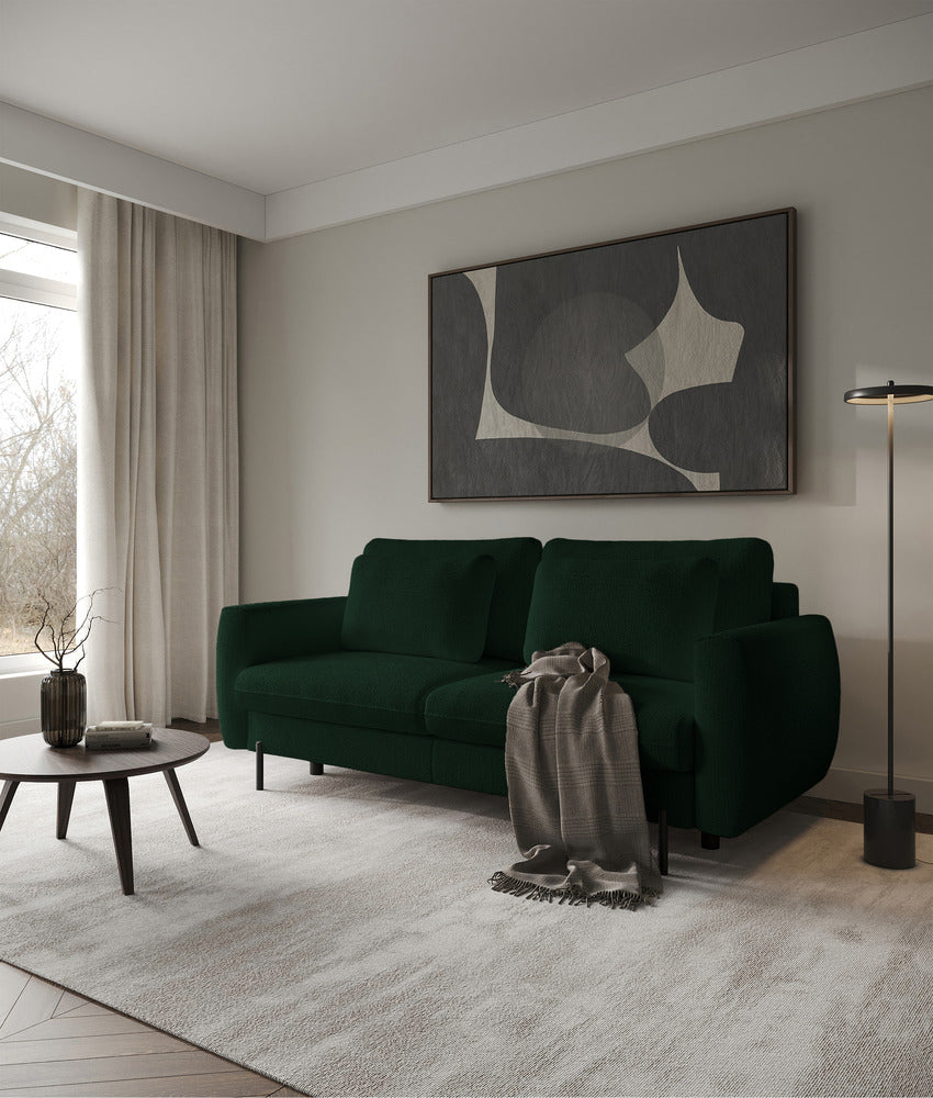 Sofa-lova SEANE, butelio, žalias šenilas