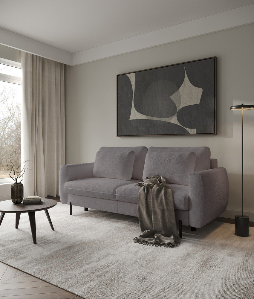 Sofa-lova SEANE, pilkai smėlinis šenilas