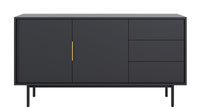Komoda NOLAH, 154 cm, juoda, durys