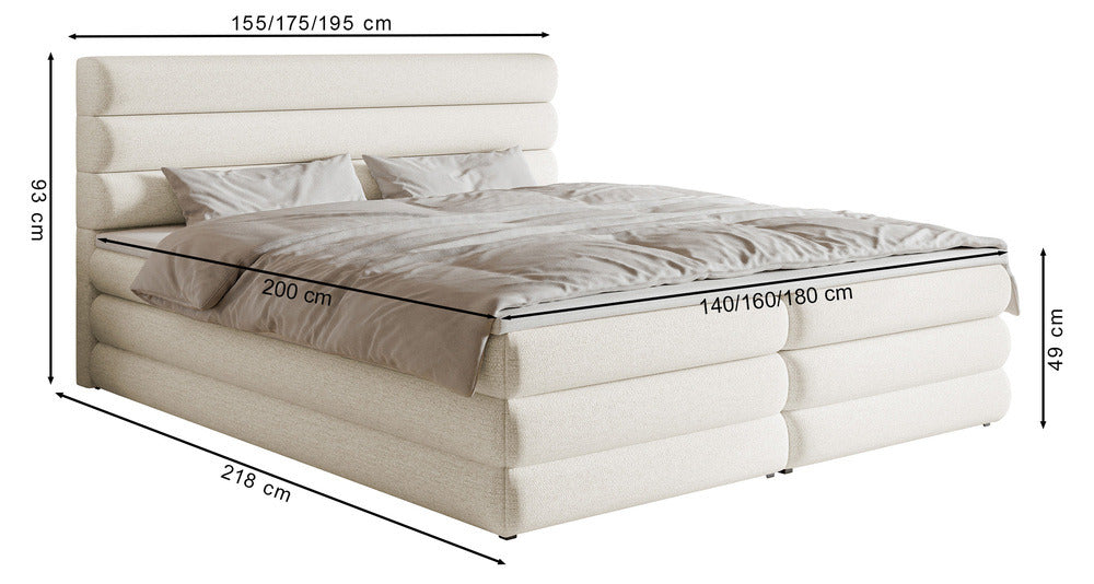 Kontinentinė lova ALEGRE, alyvuogių spalvos šenilas