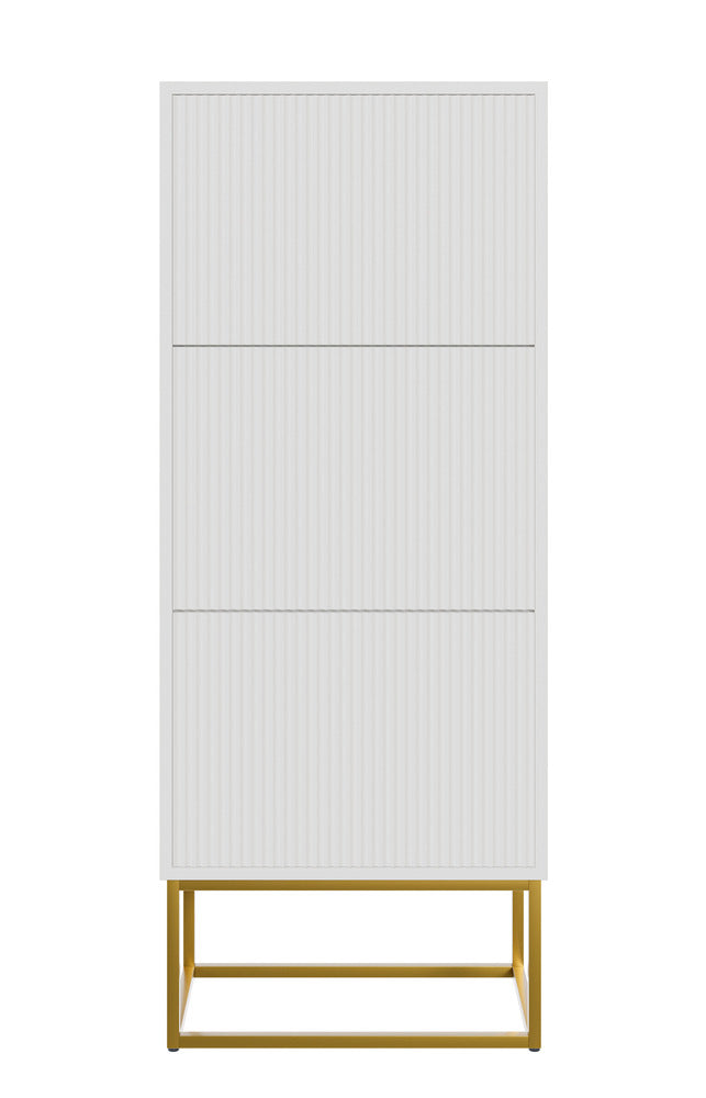Batų spintelė GREYA, balta, 50 cm, auksinės kojos