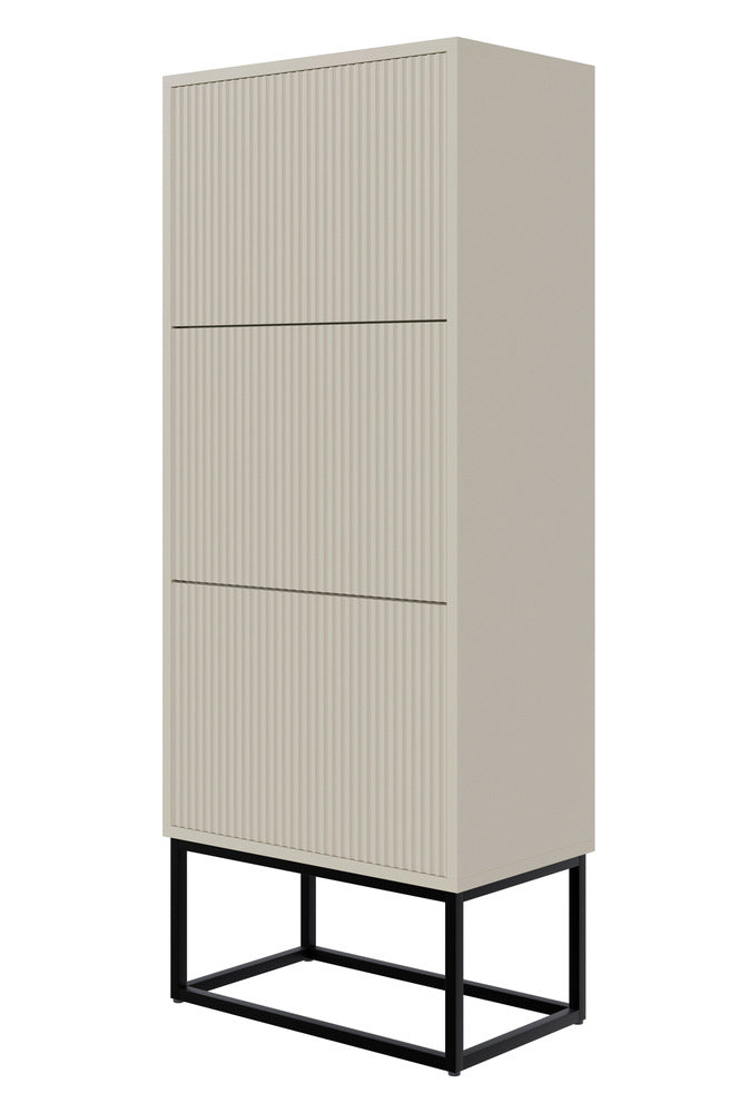 Batų spintelė GREYA, pilka, 50 cm, juodos kojos