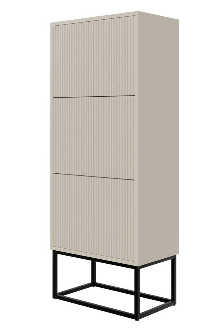 Batų spintelė GREYA, pilka, 50 cm, juodos kojos