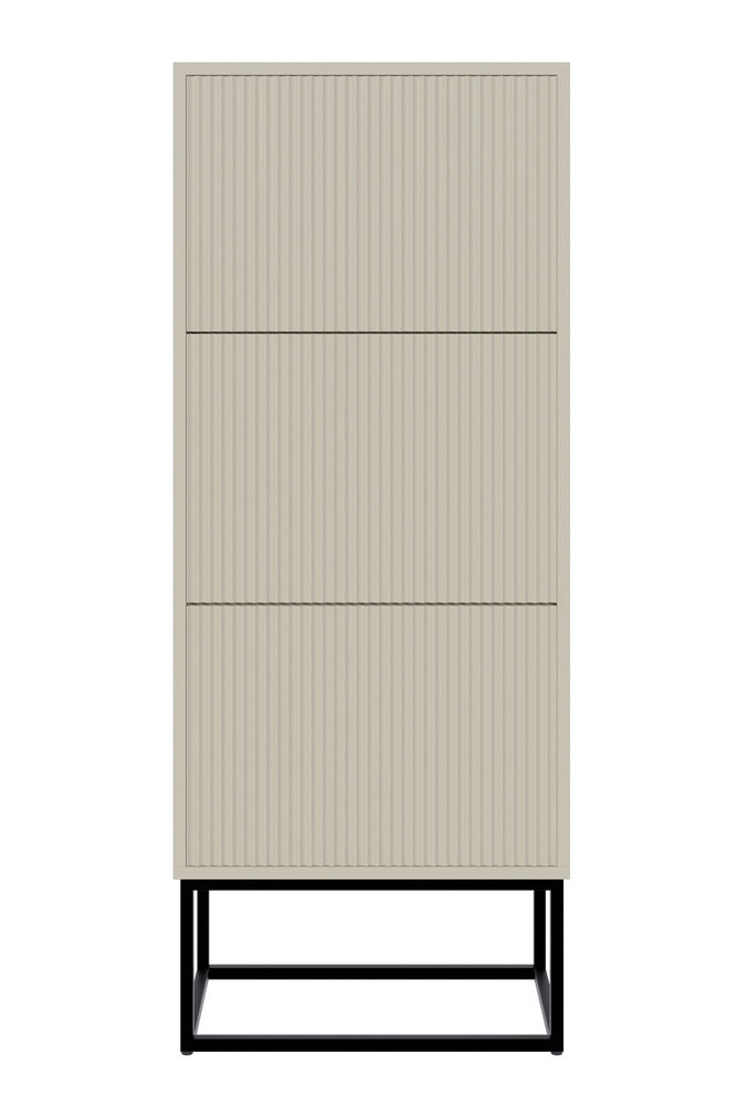 Batų spintelė GREYA, pilka, 50 cm, juodos kojos