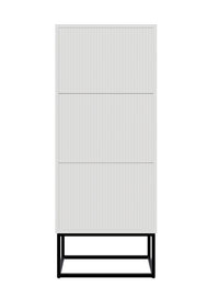 Batų spintelė GREYA, balta, 50 cm, juodos kojos
