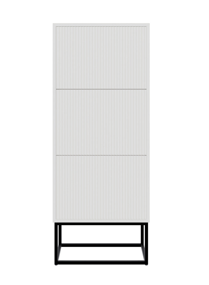 Batų spintelė GREYA, balta, 50 cm, juodos kojos