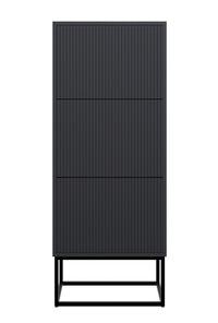 Batų spintelė GREYA, juoda, 50 cm, juodos kojos