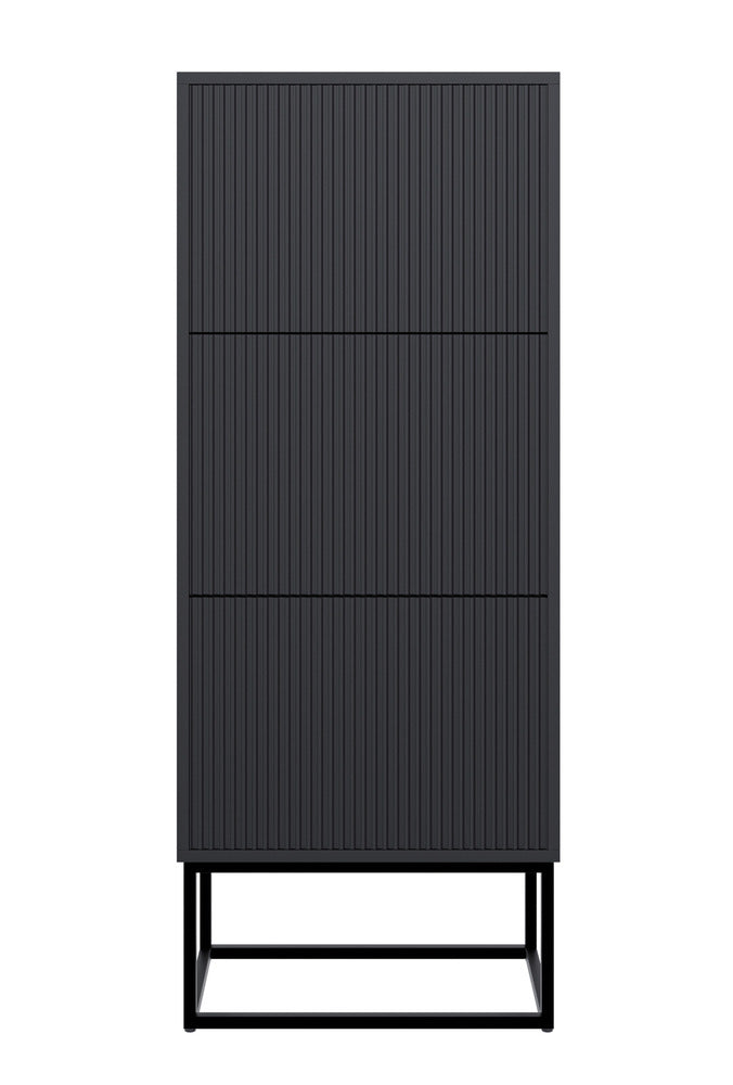 Batų spintelė GREYA, juoda, 50 cm, juodos kojos