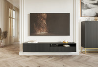 TV spintelė GREYA, juoda, 175 cm