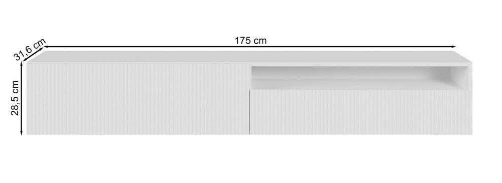 TV spintelė GREYA, juoda, 175 cm