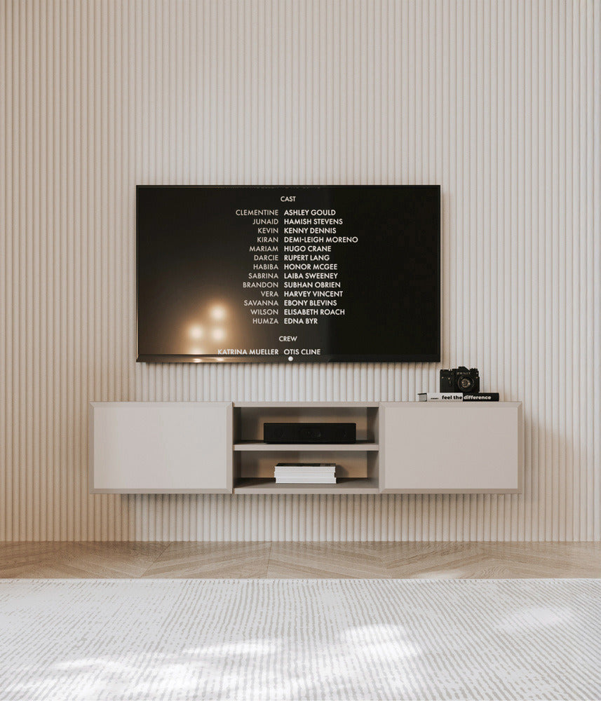 TV spintelė OLINE, 137 cm, smėlinė